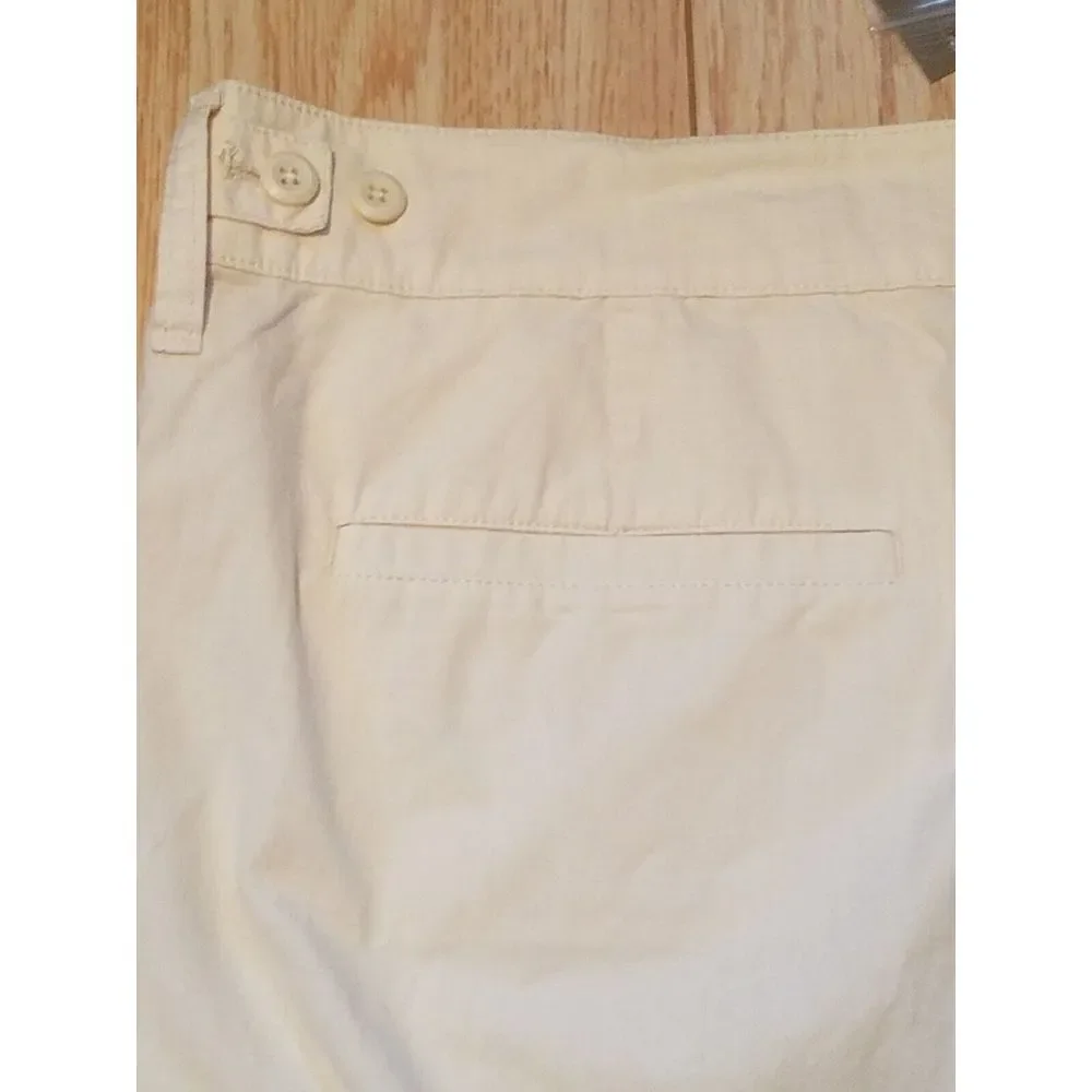 J Crew Cargo Pants Womens‎ 32 Natural Beige Ripstop Cotton Wide Leg BW538